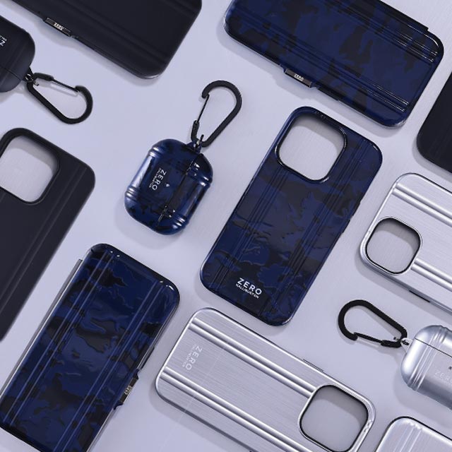 【iPhone15 Pro ケース】ZERO HALLIBURTON Hybrid Shockproof Flip Case (Navy Camo)サブ画像