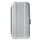 【iPhone15 Pro ケース】ZERO HALLIBURTON Hybrid Shockproof Flip Case (Matte Silver)