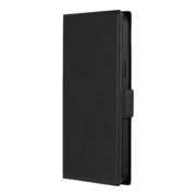【iPhone15 Plus/14 Plus ケース】薄型・軽量PUレザー手帳ケース 「BOOK SLIM＆LITE」 (ブラック)