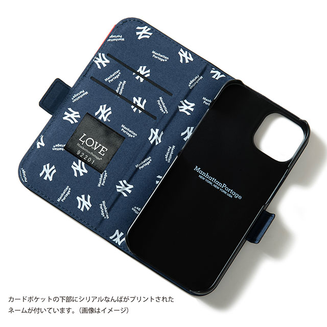 【iPhone14/13 ケース】MLB Embroidery Book Type Case (NYY)サブ画像