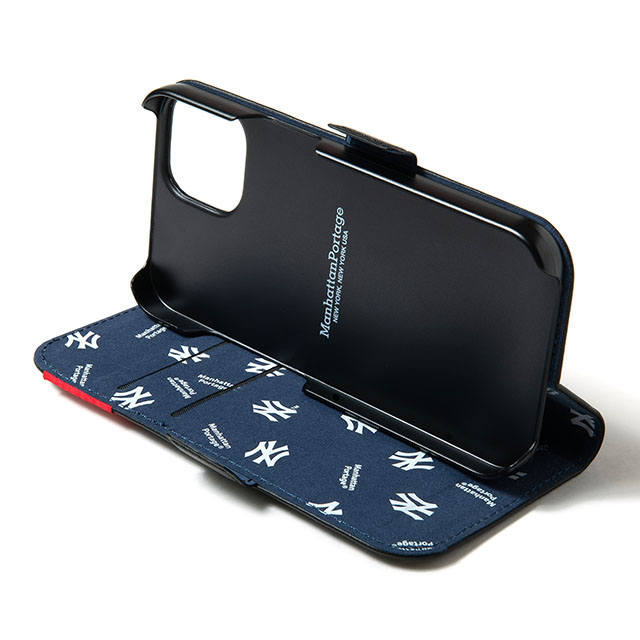 【iPhone14/13 ケース】MLB Embroidery Book Type Case (NYY)サブ画像