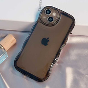 【iPhone14 ケース】Wavy Clear Case (black)