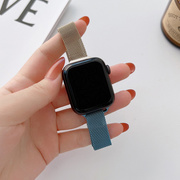 【Apple Watch バンド 41/40/38mm】メタルステンレスバンド (ゴールド×ブルー) for Apple Watch SE(第2/1世代)/Series9/8/7/6/5/4/3/2/1