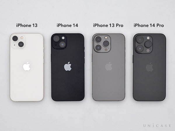 iPhone13とiPhone14，iPhone13ProとiPhone14Pro 背面比較