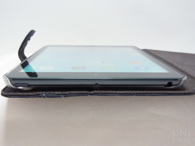 【iPad mini3/2/1 ケース】Cambridge Diary ネイビーの電源ボタン