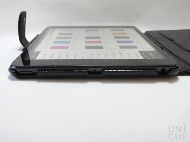 【iPad mini3/2/1 ケース】Masstige Lettering Diary ブラックのボタンまわり
