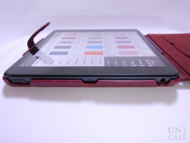 【iPad mini3/2/1 ケース】Masstige Neo Classic Diary ワインレッド電源ボタン