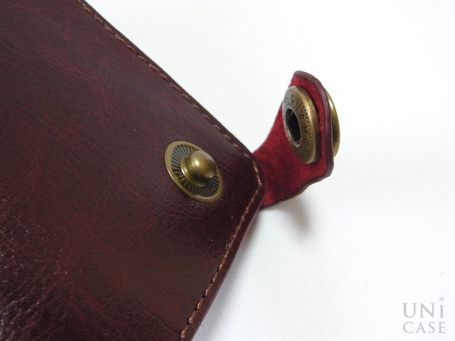 【iPhone5s/5 ケース】BZGLAM Wearable Leather Cover ブラウンのスナップボタン