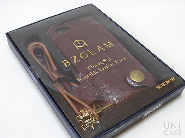 【iPhone5s/5 ケース】BZGLAM Wearable Leather Cover ブラウンのパッケージ