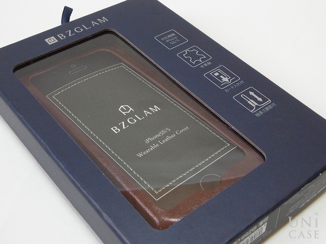 【iPhone5s/5 ケース】BZGLAM Wearable Leather Cover ブラウンのパッケージ裏面