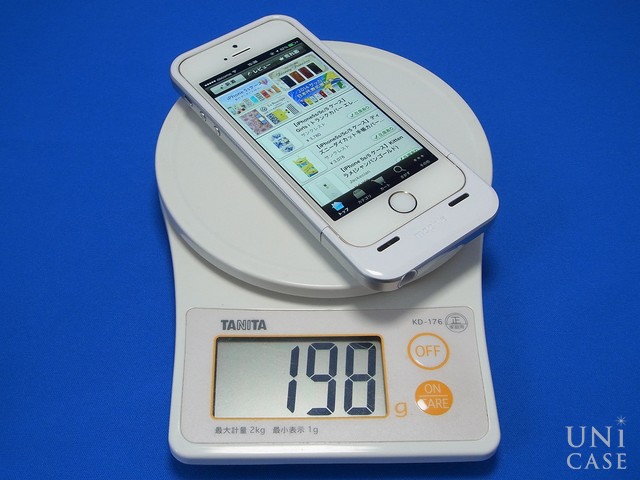 【iPhoneSE(第1世代)/5s/5 ケース】space pack ストレージ内蔵バッテリーケース (16GB/ホワイト)の重さ