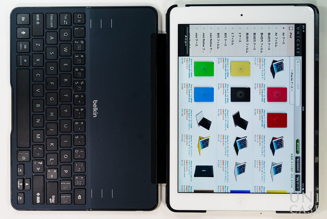 【iPad Air(第1世代) ケース】Ultimateキーボードケース ブラックの装着