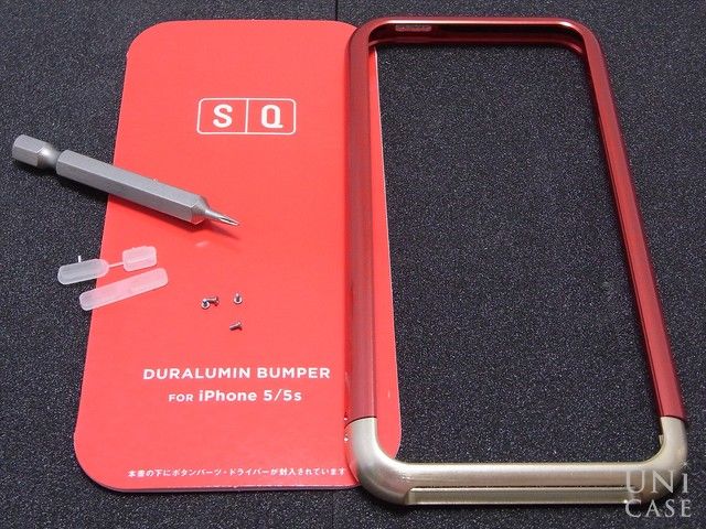 【iPhoneSE(第1世代)/5s/5 ケース】Duralumin Bumper (Red×Gold)の付属品