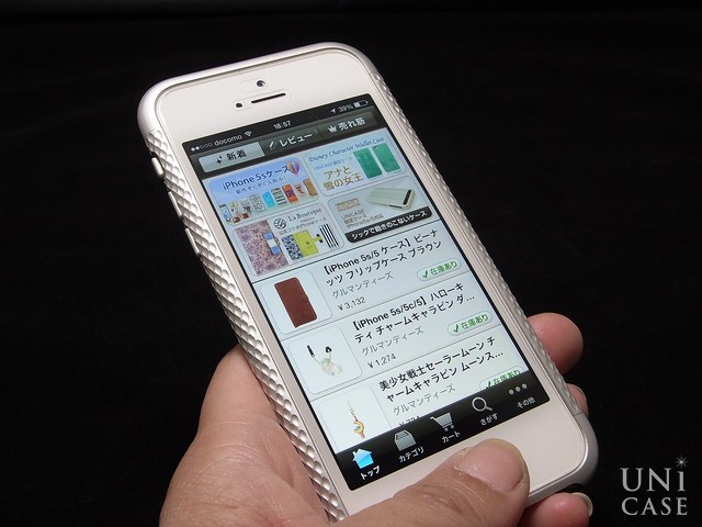 【iPhoneSE(第1世代)/5s/5 ケース】Duralumin Bumper Quattro (Silver)のアクセント