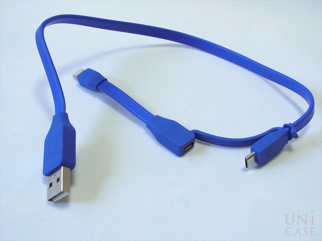 DUO SYNCABLE - MICRO/LIGHTNING - USB/0.3M BLUEの外観