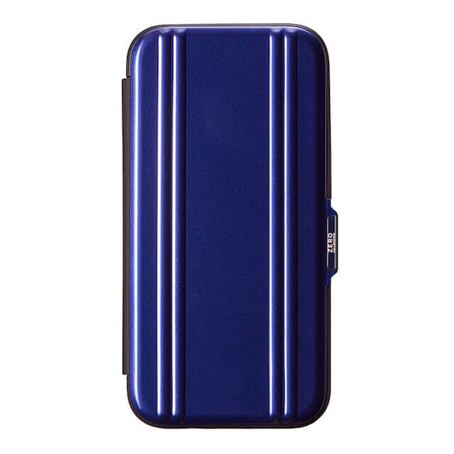 【iPhone14 Pro ケース】ZERO HALLIBURTON Hybrid Shockproof Flip Case(Blue)