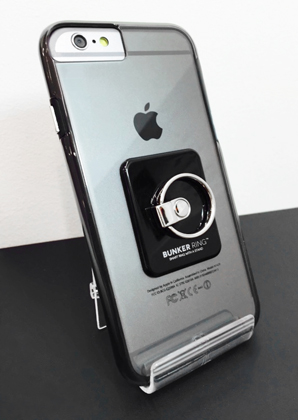 中居コーディネート　iPhone6ケース Hybrid Tough Naked Case Smoke/Black × Bunker Ring 3 ブラック